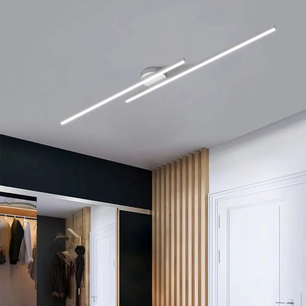 Long Aluminium LED Ceiling Light Modern Creative Design Ceiling Lamp Indoor Lighting Fixture Hallway Balcony Aisle Office Lustre LUXORIA