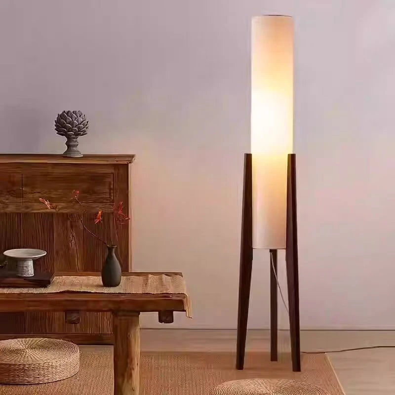 Nordic Retro Solid Wood Living Room Floor Lamp, Fabric Original Wood Floor Lamp, Room Decoration Lighting Floor Lamp LUXORIA