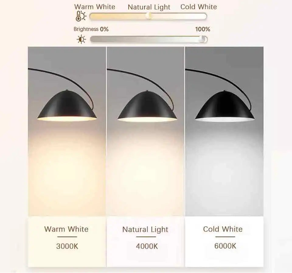 LED Light Modern Floor Lamp LED Fishing Lamp Tricolor Dimming Long Pole Vertical Nordic Standing Floor Lamp For Living Room Home LUXORIA