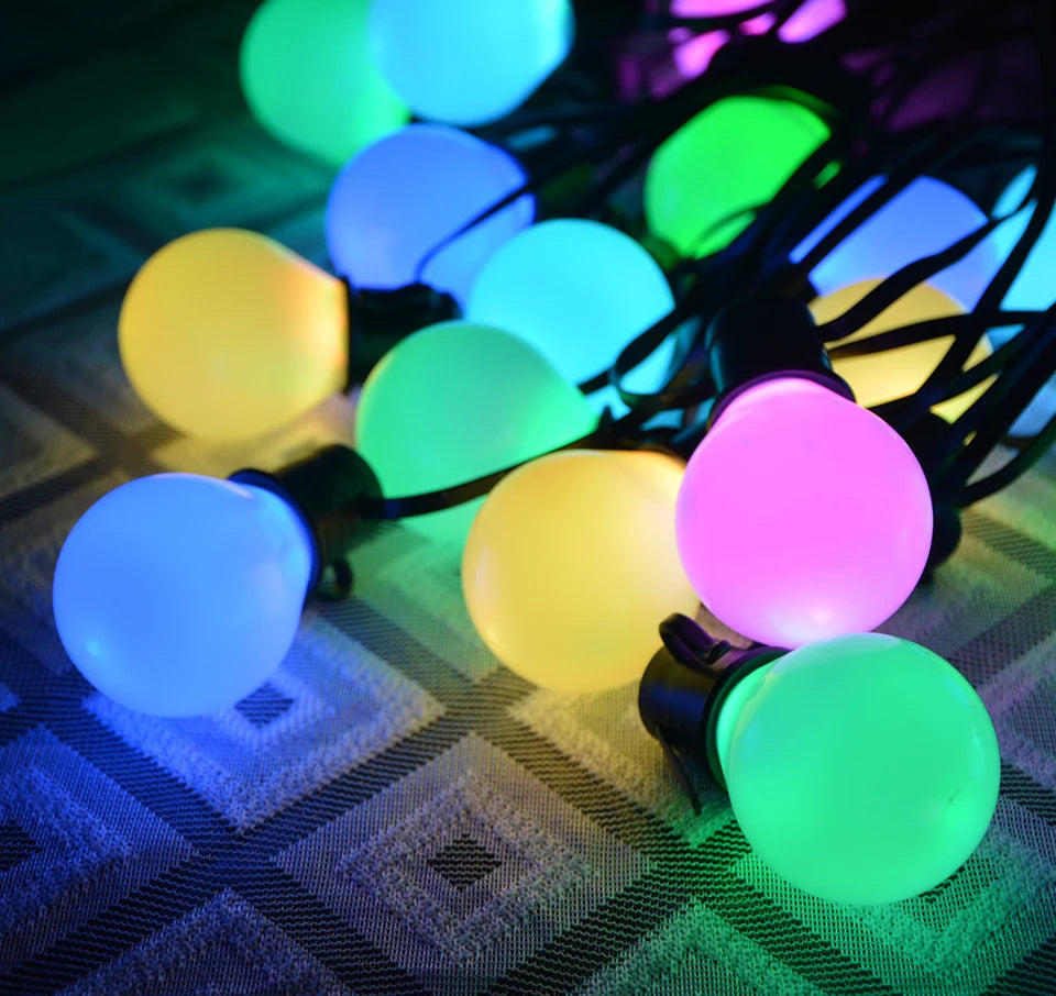 Tuya Smart WIFI G40 LED Bulb String Light USB 15M 25 Blubs Fairy Lights Christmas Bedroom Outdoor Garden Decor Festoon Garland LUXORIA