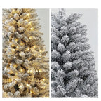 Simulation Christmas Tree PVC Cedar Flocked with LED Lights Christmas Tree 1.2m to 2.7m Christmas Family Atmosphere Decoration LUXORIA
