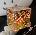 Creative Diy Tulip Flower Sea Cube Three-Dimensional Small Night Lamp Material Package for Girlfriend Couple Girlfriends LUXORIA