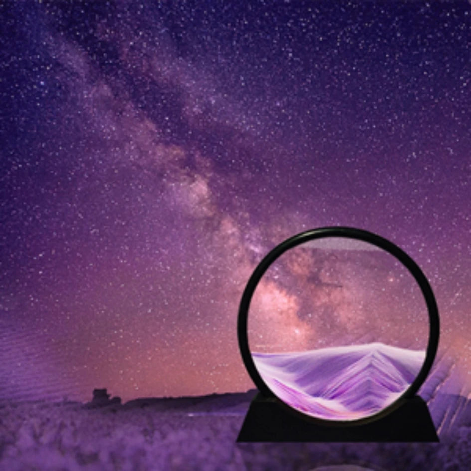 Tableau Sablier 3D – Peinture de Sable en Mouvement LUXORIA