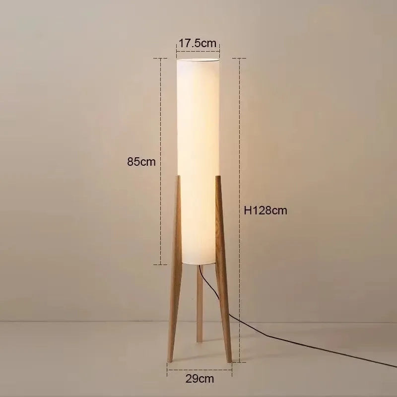 Nordic Retro Solid Wood Living Room Floor Lamp, Fabric Original Wood Floor Lamp, Room Decoration Lighting Floor Lamp LUXORIA