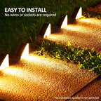 Outdoor Solar Step Lights, Warm White & RGB, IP67 Waterproof, Auto On, for Patio, Yard, Driveway, Porch Decoration LUXORIA