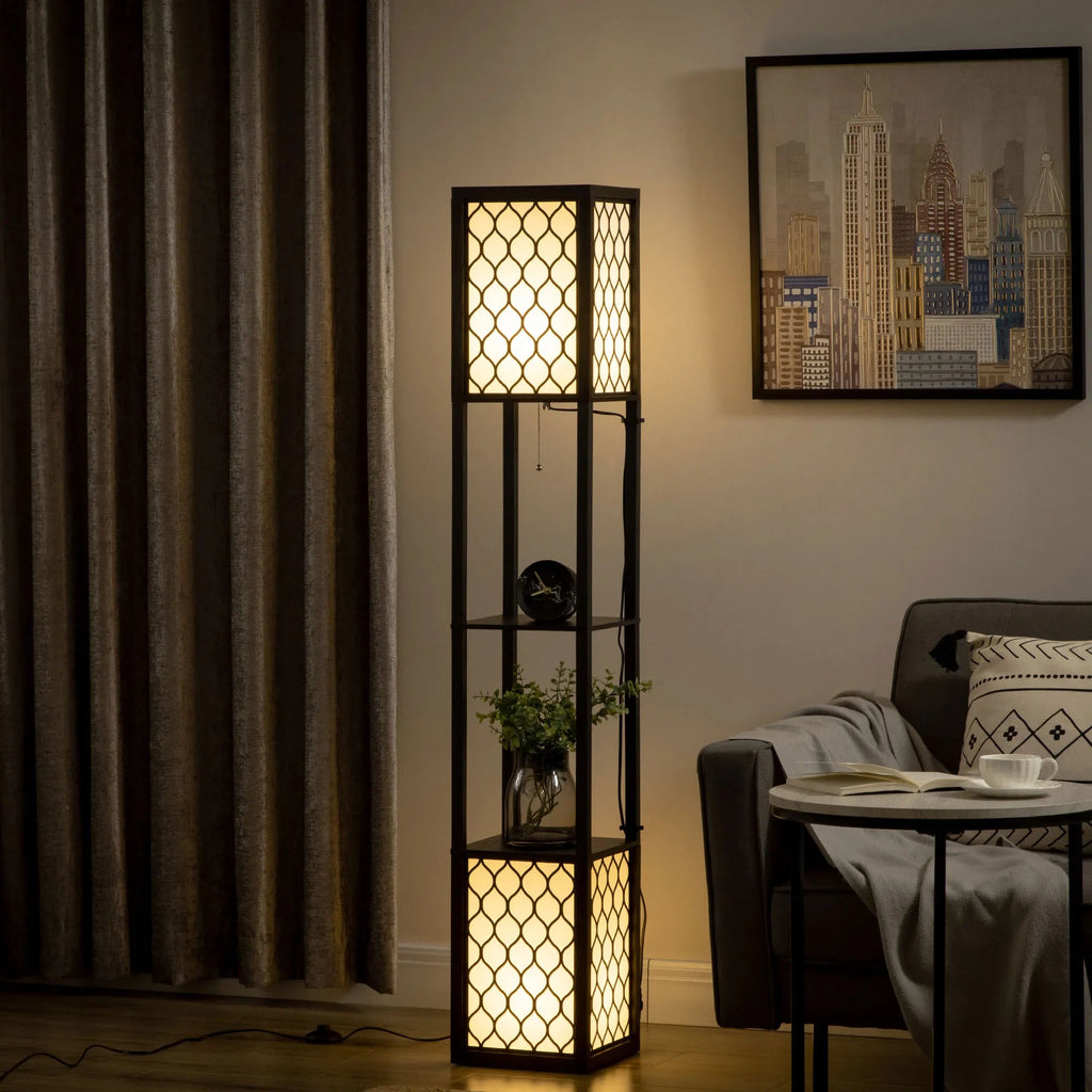 Lampadaire HOMCOM – Éclairage Moderne et Fonctionnel LUXORIA