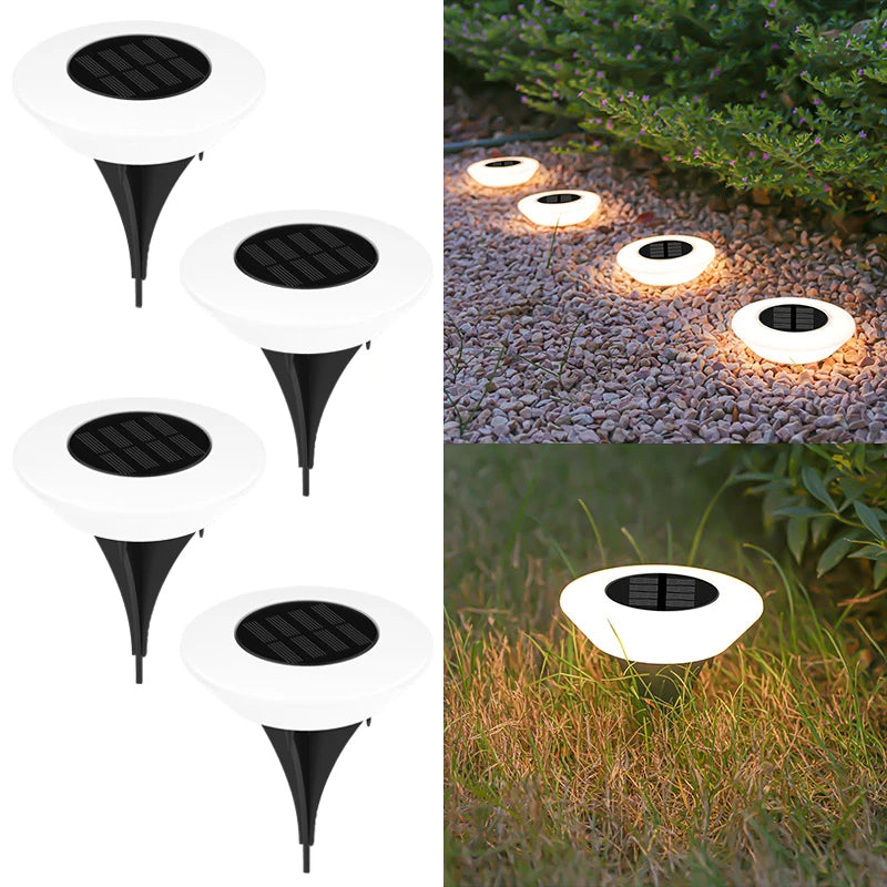 1/4PCS Solar Outdoor Lights 14LED Waterproof Lawn Lamp,360° Floor Lighting  for Garden Yard Driveway Patio Camping Summer Decor LUXORIA
