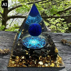 6cm Energy Pyramid Orgonite Reiki Natural Amethyst Ball Healing Crystal Chakra Tool Ornaments Resin Stones Home Decoration Gifts LUXORIA