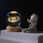 Veilleuse Cristal 3D Planète & Lune - LUXORIA