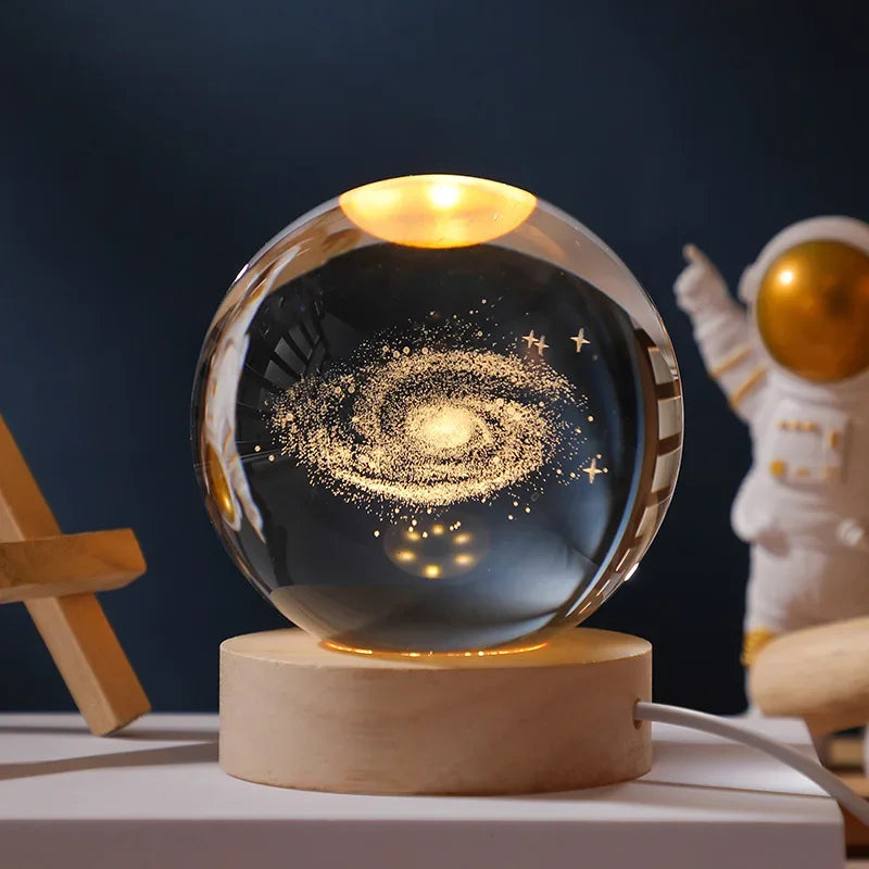 Veilleuse Cristal 3D Planète & Lune - LUXORIA