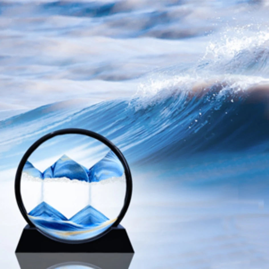 Tableau Sablier 3D – Peinture de Sable en Mouvement LUXORIA