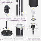 Modern Floor Lamp Standing Tall Light Foot Switch RGB Floor Lamp for Bedroom Living Room Study Room Office LUXORIA