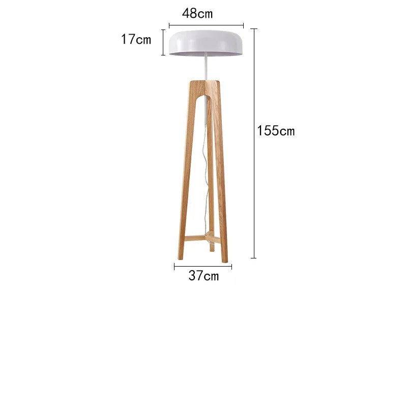Solid Wood Floor Lamps Nordic Art Simple Modern Iron Lampshade Bedroom Living Room Decor Reading Restaurant Living Room Standin LUXORIA