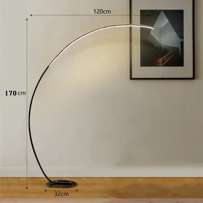 Nordic LED Corner Light Arc RGB Floor Lamps Black White C APP Remote Floor Lights Stand light for Dining Living Room Decor LUXORIA