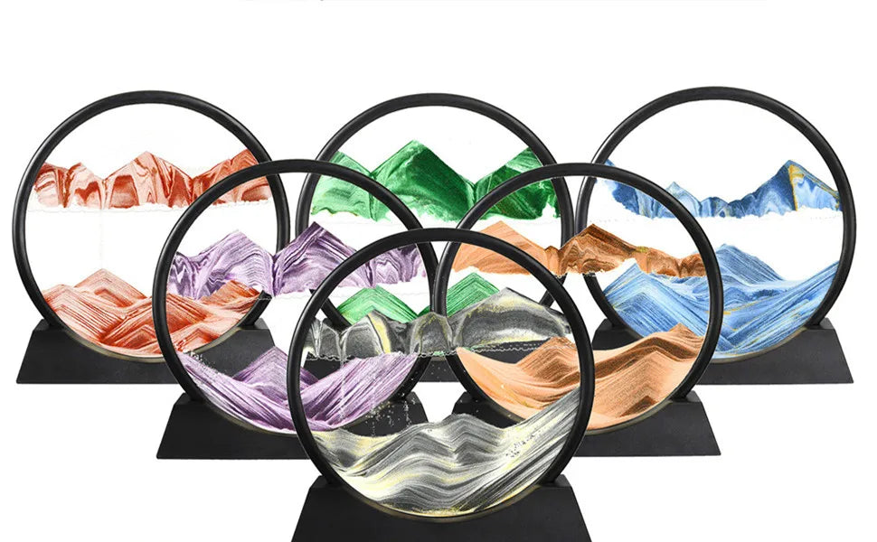 Tableau Sablier 3D – Peinture de Sable en Mouvement LUXORIA