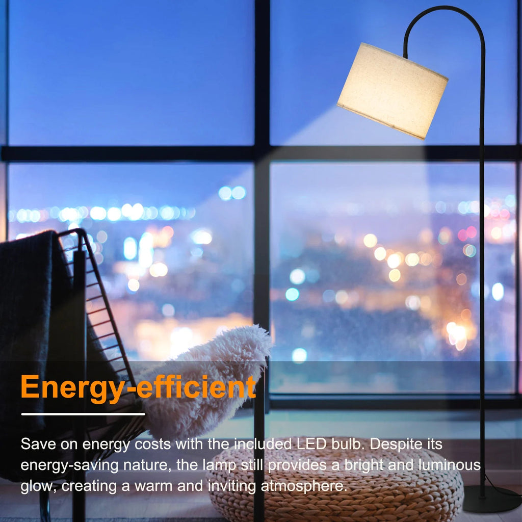 12W Fabric Floor Lamp Modern Standing Tall Lamp Foot  3 Color Temperature for Living Room Bedroom  Use Tall Lamp LUXORIA
