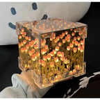 Creative Diy Tulip Flower Sea Cube Three-Dimensional Small Night Lamp Material Package for Girlfriend Couple Girlfriends LUXORIA