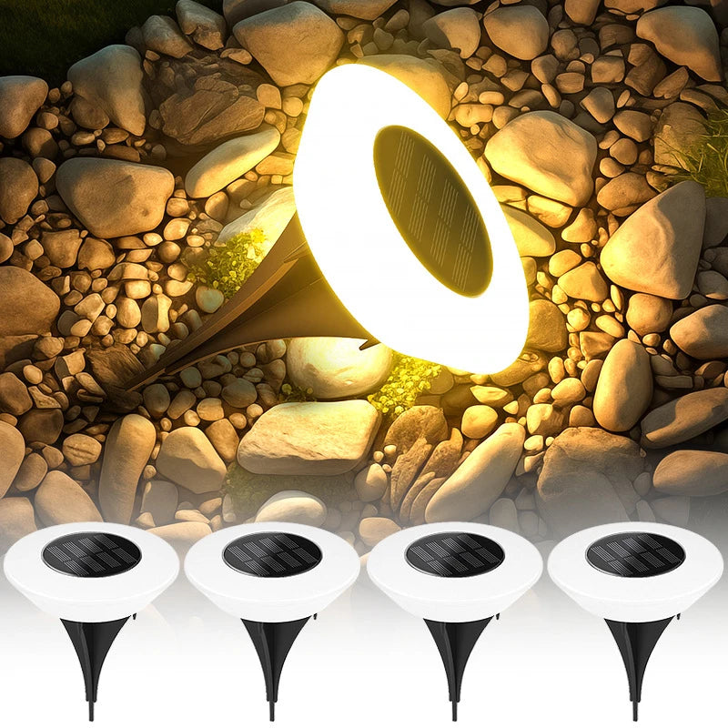 1/4PCS Solar Outdoor Lights 14LED Waterproof Lawn Lamp,360° Floor Lighting  for Garden Yard Driveway Patio Camping Summer Decor LUXORIA