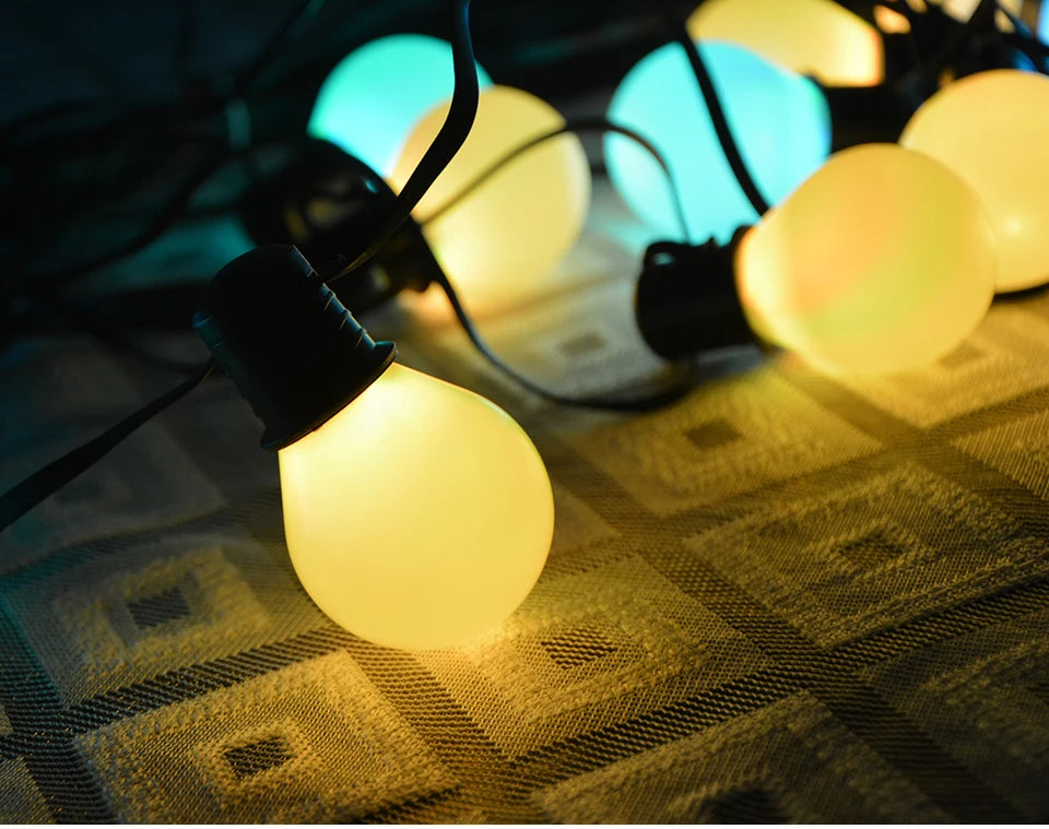 Tuya Smart WIFI G40 LED Bulb String Light USB 15M 25 Blubs Fairy Lights Christmas Bedroom Outdoor Garden Decor Festoon Garland LUXORIA
