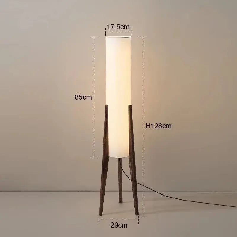 Nordic Retro Solid Wood Living Room Floor Lamp, Fabric Original Wood Floor Lamp, Room Decoration Lighting Floor Lamp LUXORIA