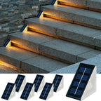Outdoor Solar Step Lights, Warm White & RGB, IP67 Waterproof, Auto On, for Patio, Yard, Driveway, Porch Decoration LUXORIA
