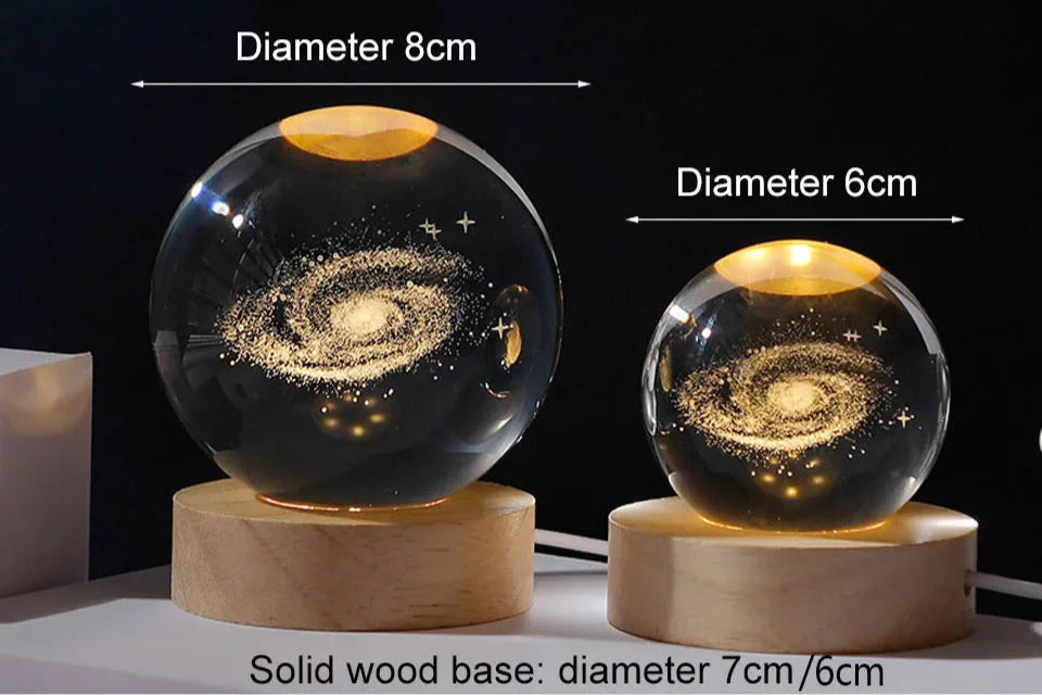 Veilleuse Cristal 3D Planète & Lune - LUXORIA